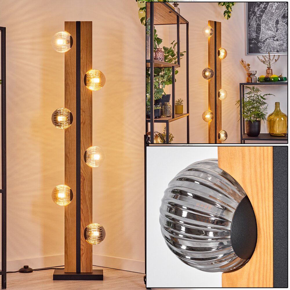 Chehalis Boule lumineuse, Lampadaire Écru, Noir, 6 lumières main product photo