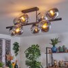 Gastor Plafonnier, Boule lumineuse Chrome, Clair, Fumé, 8 lumières