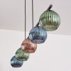 Koyoto Suspension, Boule lumineuse, Suspension Bleu, Vert, Cuivré, 5 lumières