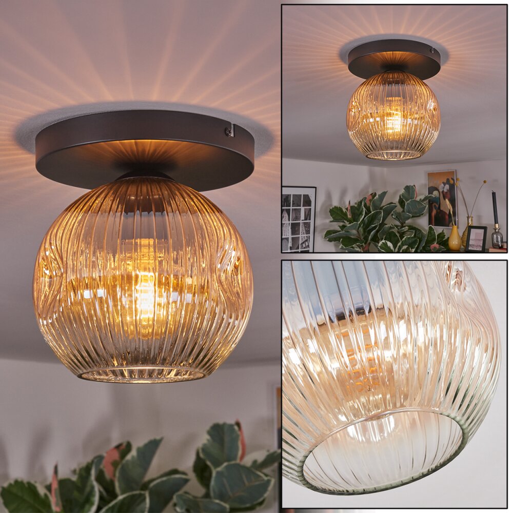 Ripoll Plafonnier, Boule lumineuse Ambre, Clair, 1 lumière main product photo