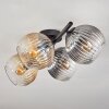 Gastor Plafonnier, Boule lumineuse Ambre, Clair, Fumé, 4 lumières