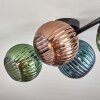 Koyoto Plafonnier, Boule lumineuse Bleu, Vert, Cuivré, 4 lumières