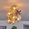 Koyoto Plafonnier, Boule lumineuse Ambre, Clair, Fumé, 8 lumières