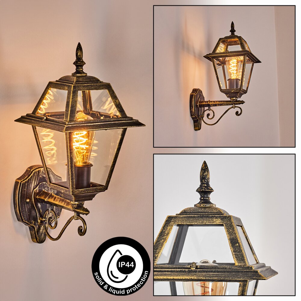 Fornelos Luminaire extérieur, Lampe murale d´extérieur, Applique murale Or, Noir, 1 lumière main product photo
