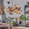 Koyoto Suspension, Boule lumineuse, Suspension Ambre, Chrome, Fumé, 8 lumières