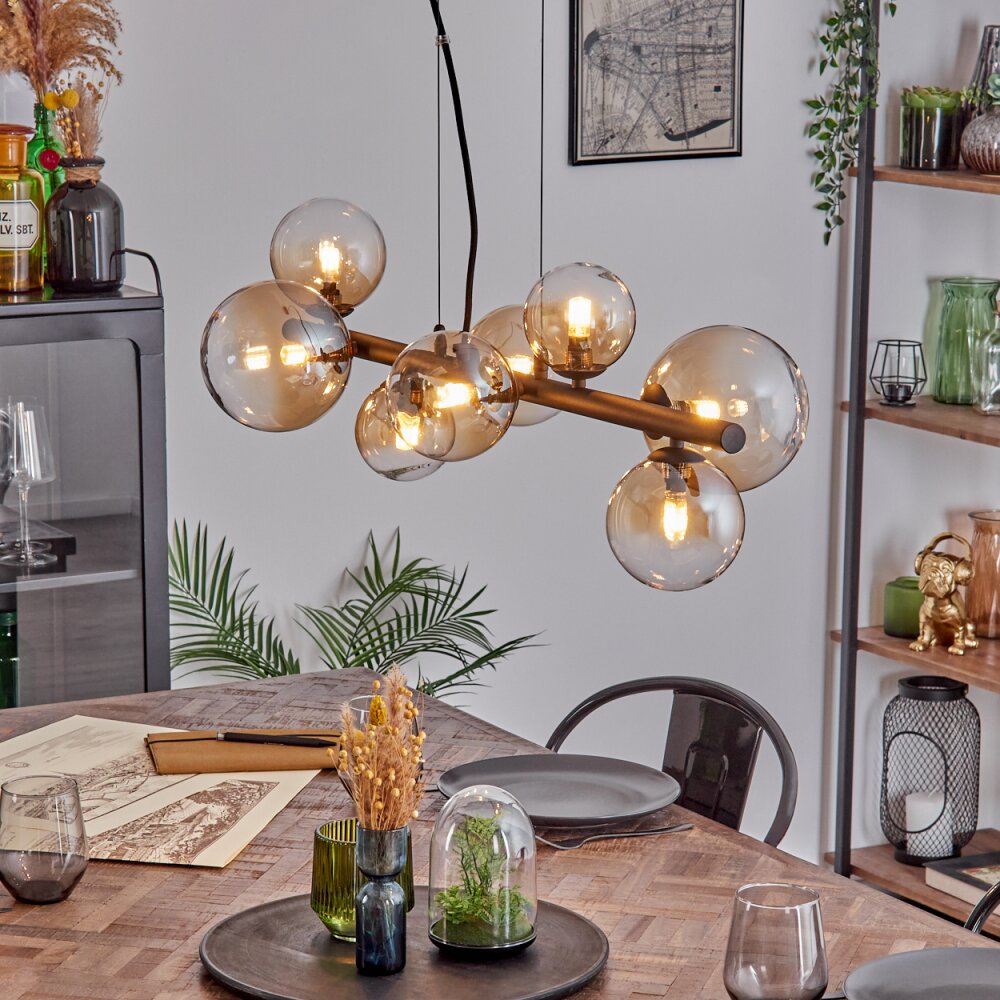 Chehalis Suspension, Boule lumineuse, Suspension Ambre, Clair, 8 lumières main product photo