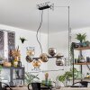 Koyoto Suspension, Boule lumineuse, Suspension Ambre, Chrome, Fumé, 8 lumières