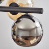 Koyoto Suspension, Boule lumineuse, Suspension Ambre, Chrome, Fumé, 8 lumières