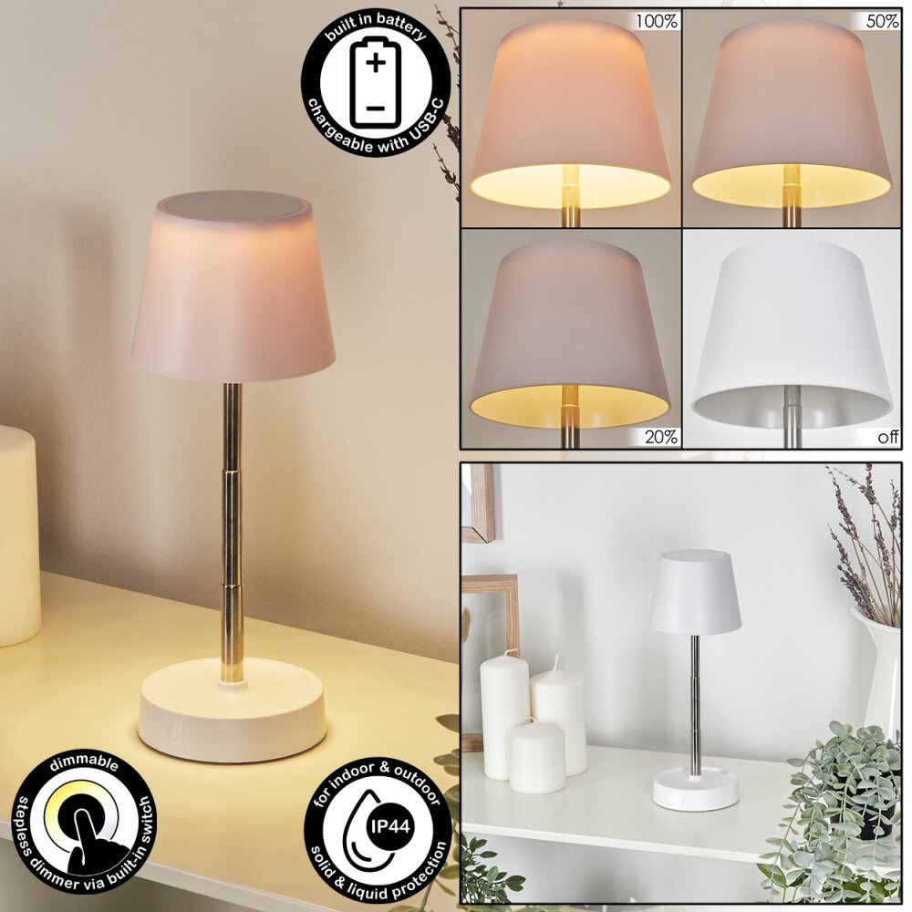 Amien Lampe de table d'extérieur, Lampe à poser LED Argenté, Blanc, 1 lumière main product photo