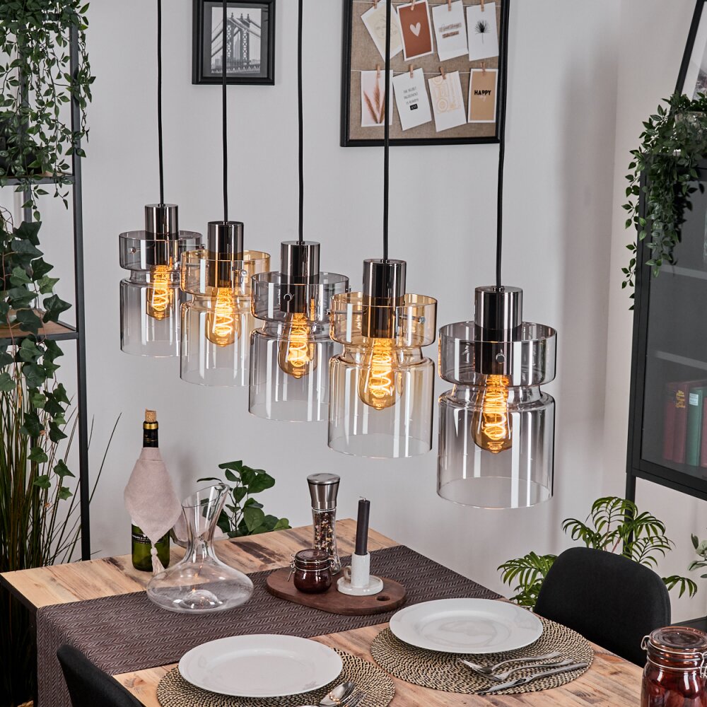 Hasvik Suspension, Suspension Noir, 5 lumières main product photo