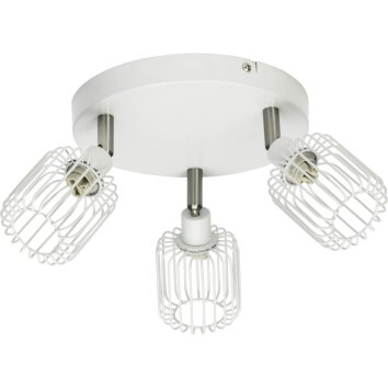 Plafonnier rond à spots Brilliant Flavian Blanc, 3 lumières Plafonnier rond à spots Brilliant Flavian Blanc, 3 lumières
