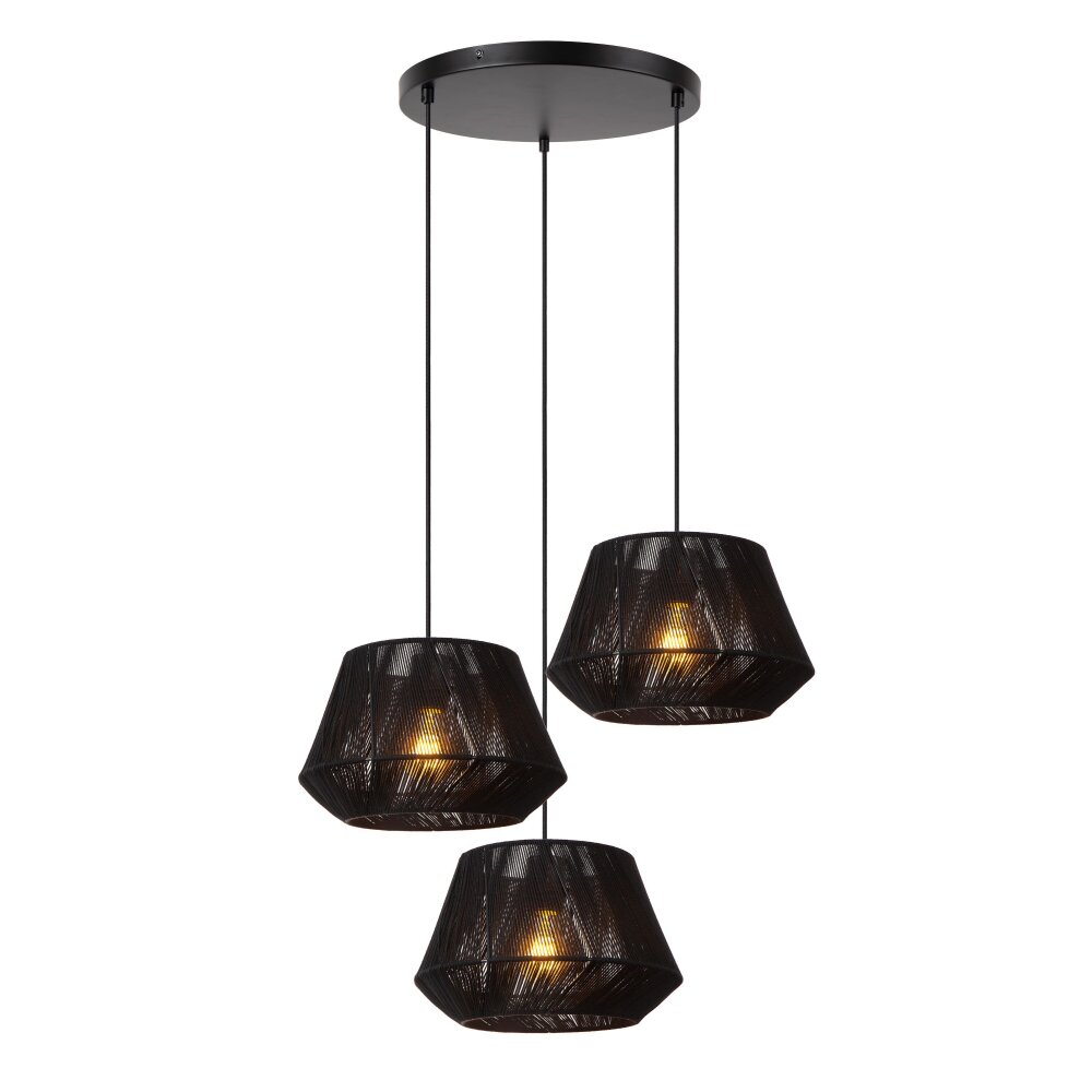 JESSICA Suspension Luminaires Lucide Noir, 3 lumières main product photo