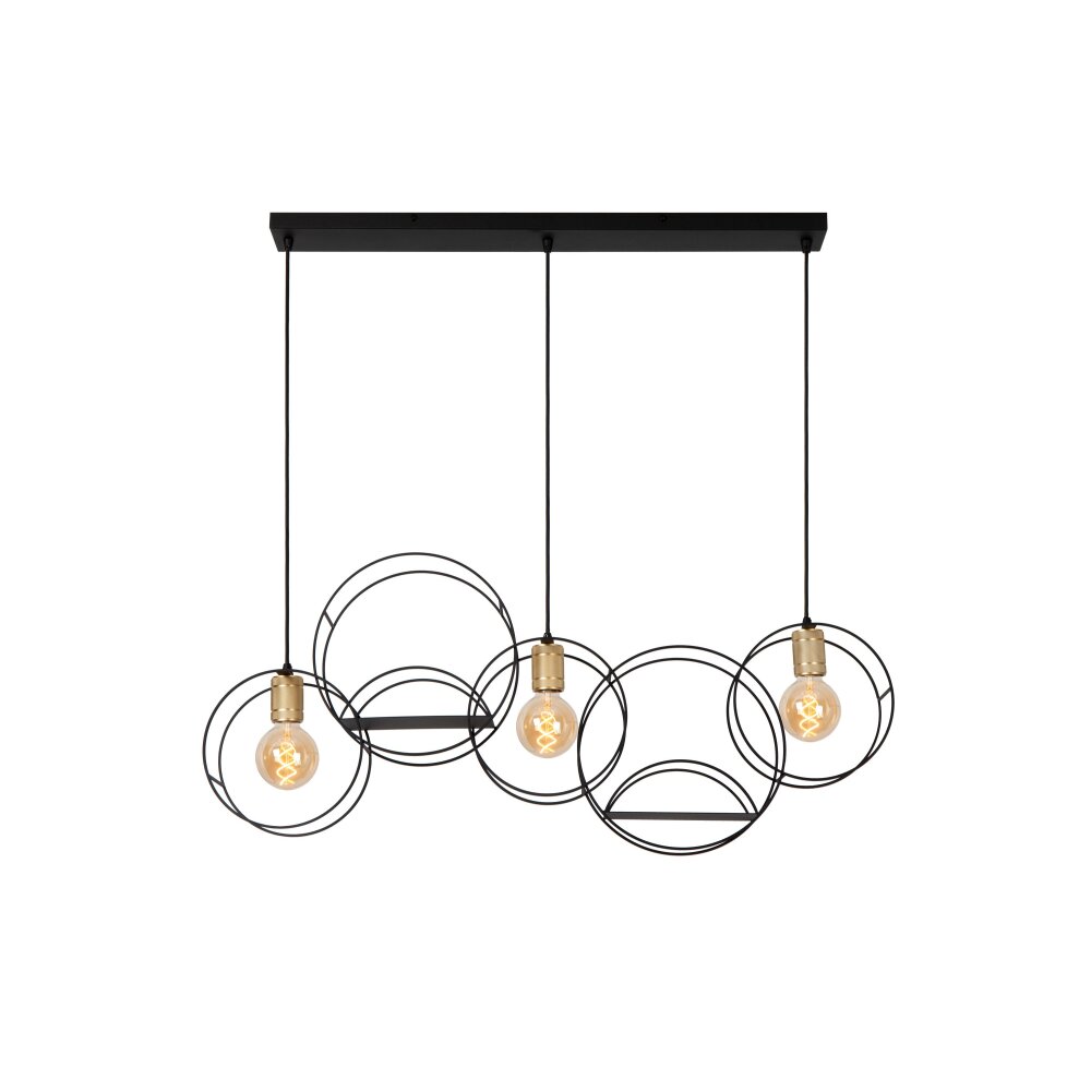 CIRCLE Suspension Luminaires Lucide Noir, 3 lumières main product photo