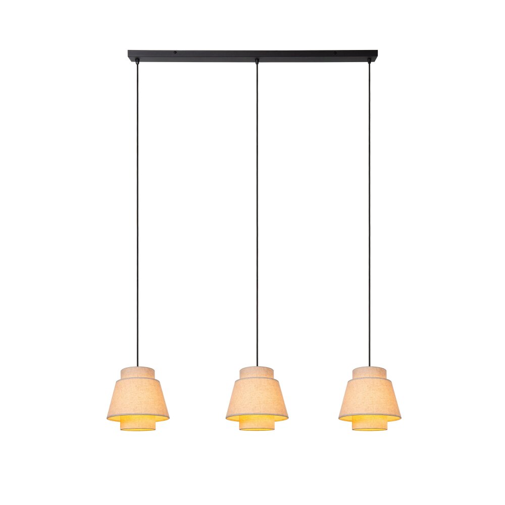 TRIBUTE Suspension Luminaires Lucide Noir, 3 lumières main product photo