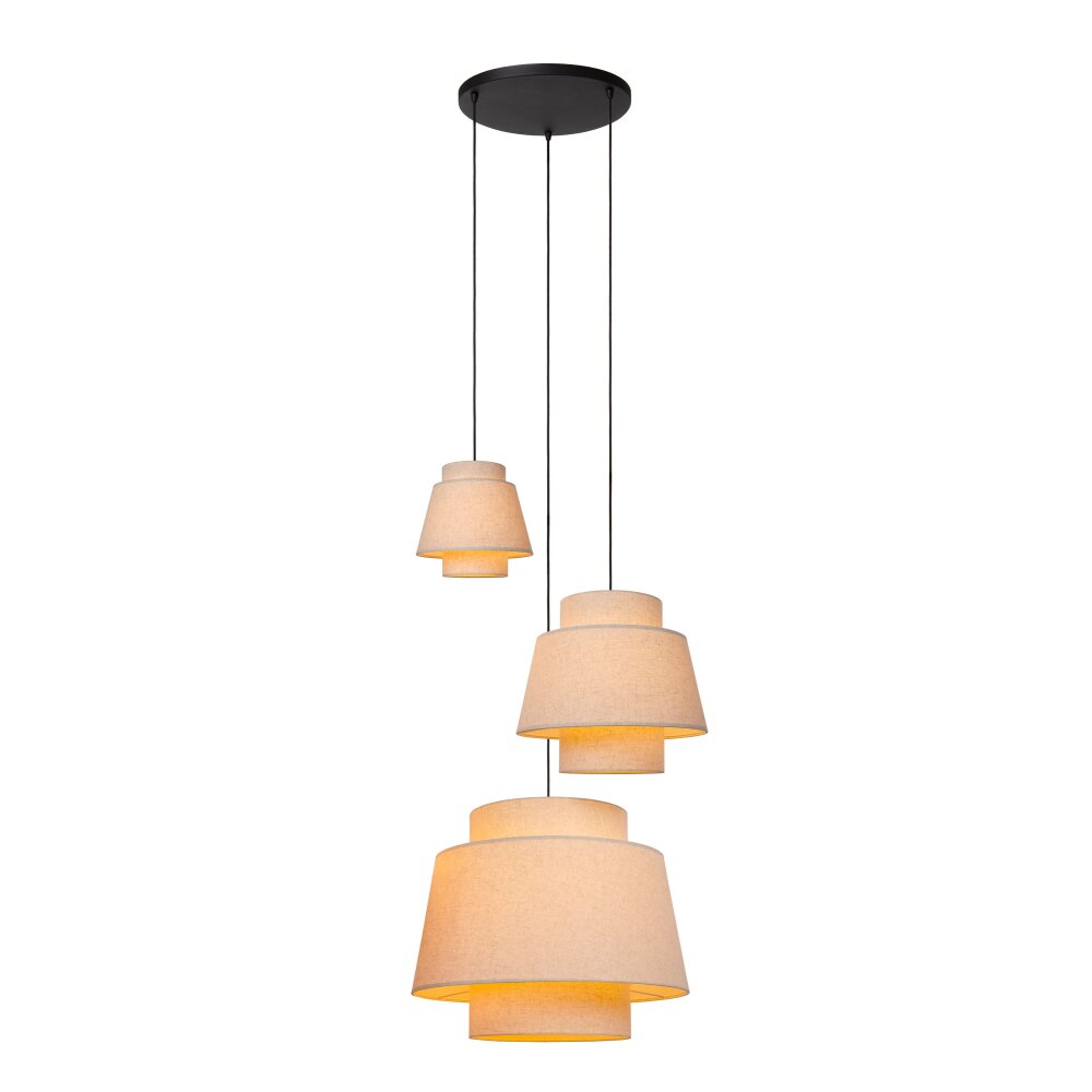 TRIBUTE Suspension Luminaires Lucide Noir, 3 lumières main product photo