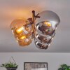 Gastor Plafonnier, Boule lumineuse Ambre, Chrome, Fumé, 5 lumières