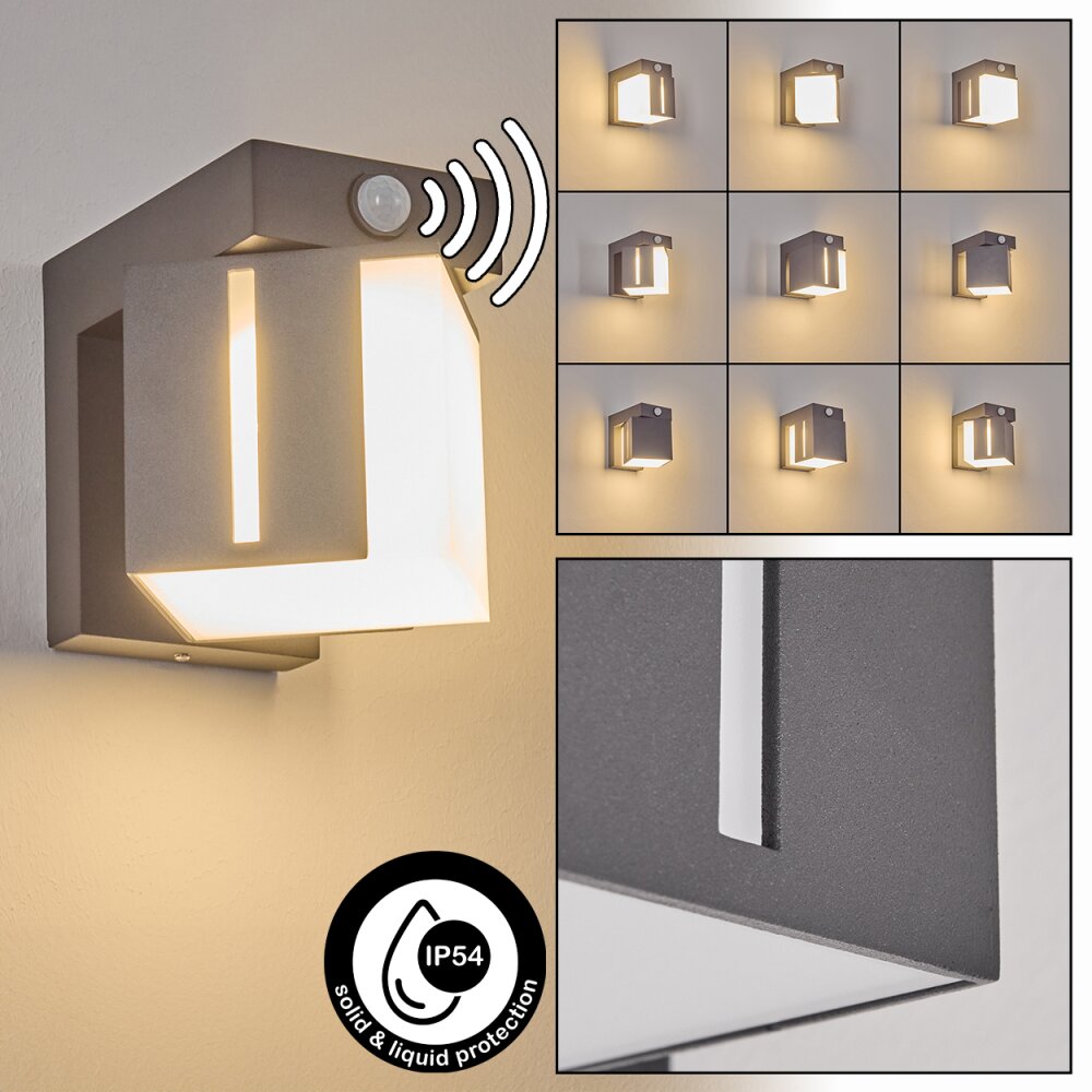 Swanek Lampe murale d´extérieur, Applique murale LED Anthracite, 1 lumière, Détecteur de mouvement main product photo