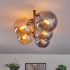 Gastor Plafonnier, Boule lumineuse Ambre, Fumé, 5 lumières