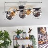 Gastor Plafonnier, Boule lumineuse Ambre, Fumé, 5 lumières