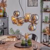 Gastor Suspension, Boule lumineuse, Suspension Ambre, Chrome, Fumé, 10 lumières