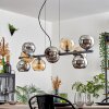 Gastor Suspension, Boule lumineuse, Suspension Ambre, Chrome, Fumé, 10 lumières