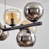 Gastor Suspension, Boule lumineuse, Suspension Ambre, Chrome, Fumé, 10 lumières