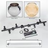 Gastor Suspension, Boule lumineuse, Suspension Ambre, Chrome, Fumé, 10 lumières