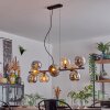 Gastor Suspension, Boule lumineuse, Suspension Ambre, Chrome, Fumé, 10 lumières