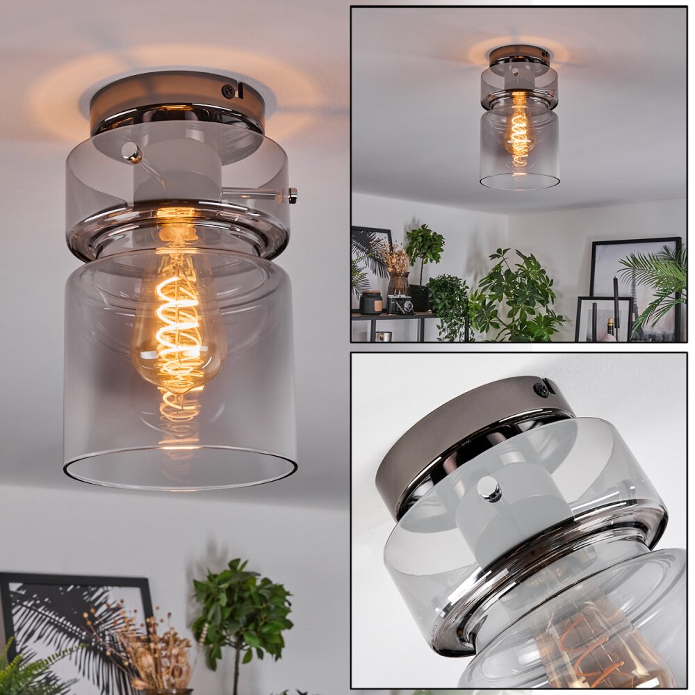 Hasvik Plafonnier, Spot de plafond Chrome, Fumée, 1 lumière main product photo