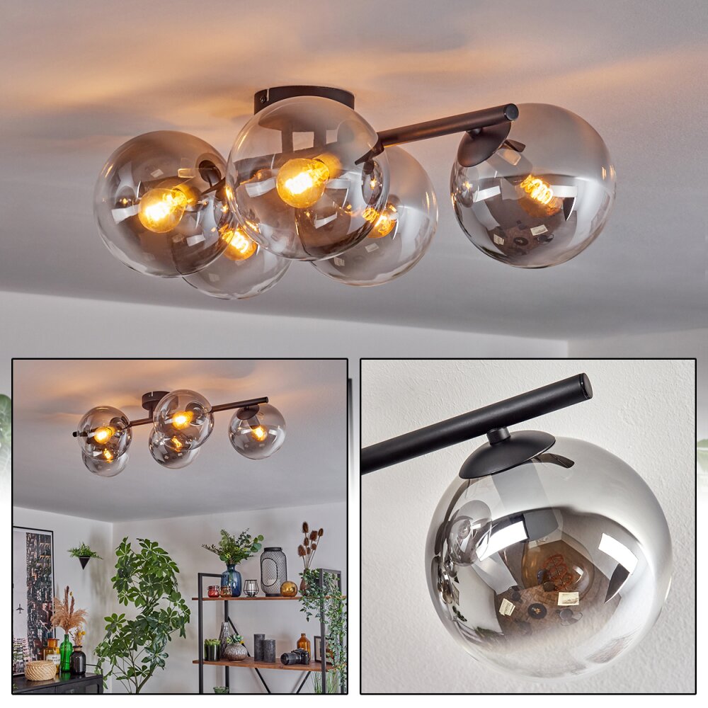 Gastor Plafonnier, Boule lumineuse Clair, Fumé, 5 lumières main product photo