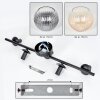 Gastor Plafonnier, Boule lumineuse Ambre, Clair, Fumé, 5 lumières