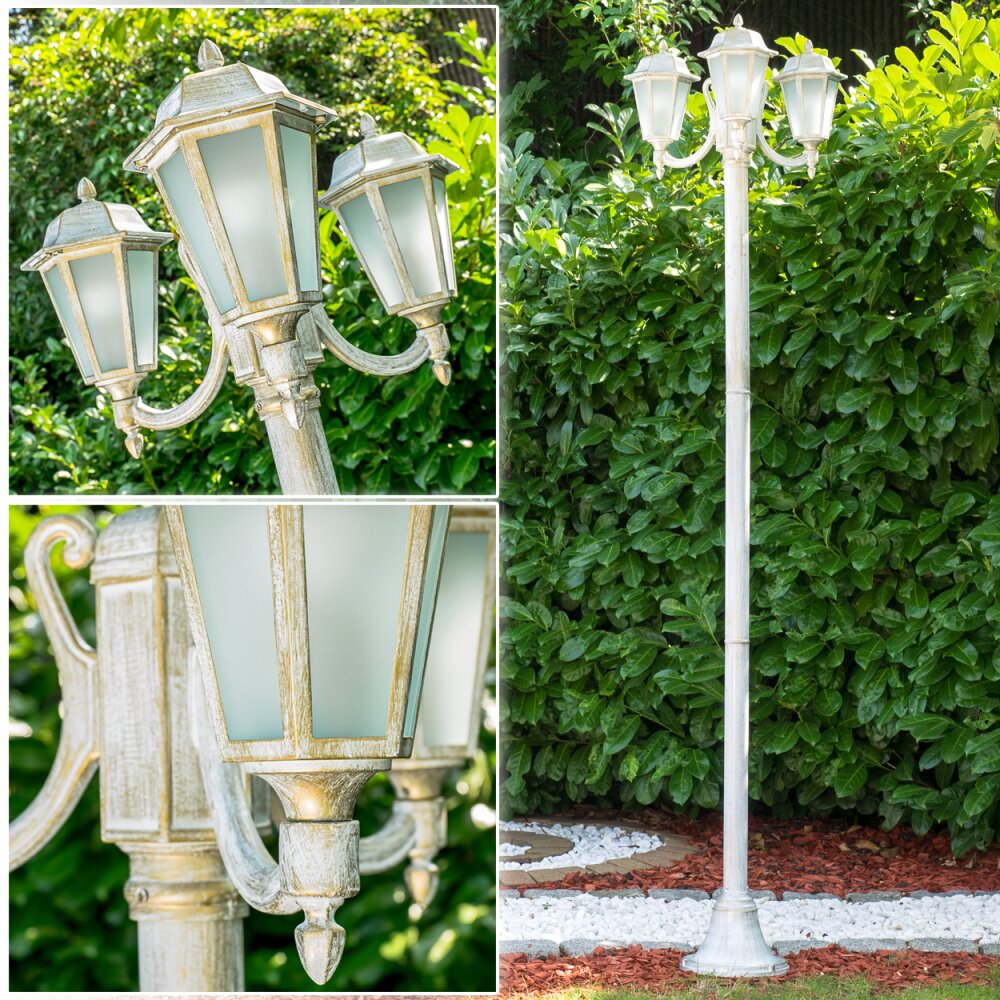 Réverbère NATAL FROST Or, Blanc, 3 lumières main product photo