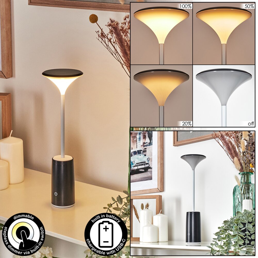 Eryon Lampe de bureau, Lampe à poser LED Noir, Blanc, 1 lumière main product photo