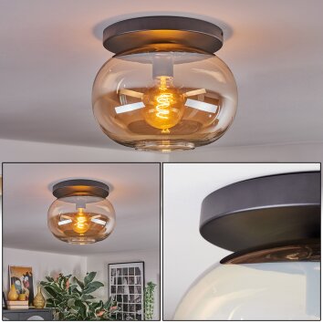 Apedo Plafonnier, Boule lumineuse Ambre, 1 lumière