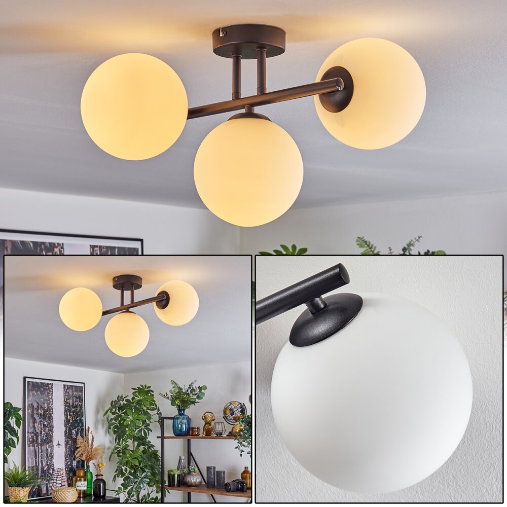 Gastor Plafonnier, Boule lumineuse Blanc, 3 lumières main product photo