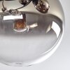 Chehalis Plafonnier, Boule lumineuse 76 cm Chrome, Clair, Fumé, 12 lumières