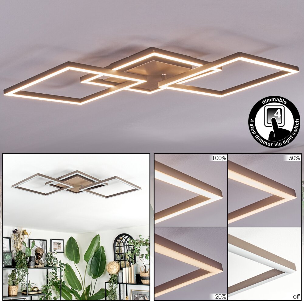 Brina Plafonnier LED Brun, Or, 1 lumière main product photo