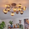 Chehalis Plafonnier, Boule lumineuse 76 cm Ambre, Fumé, 12 lumières