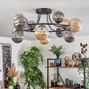 Chehalis Plafonnier, Boule lumineuse 76 cm Ambre, Fumé, 12 lumières