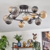 Chehalis Plafonnier, Boule lumineuse 76 cm Ambre, Fumé, 12 lumières