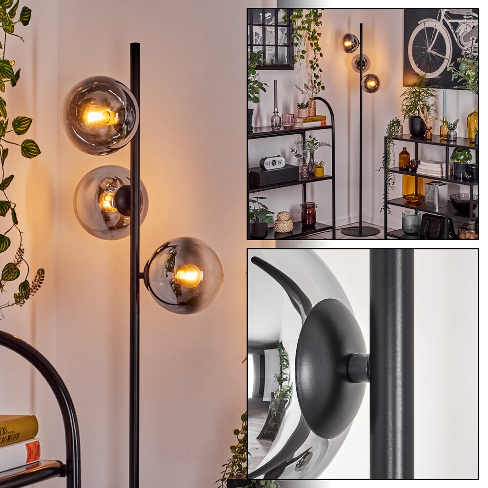 Gastor Lampadaire Chrome, Clair, Fumé, 3 lumières main product photo