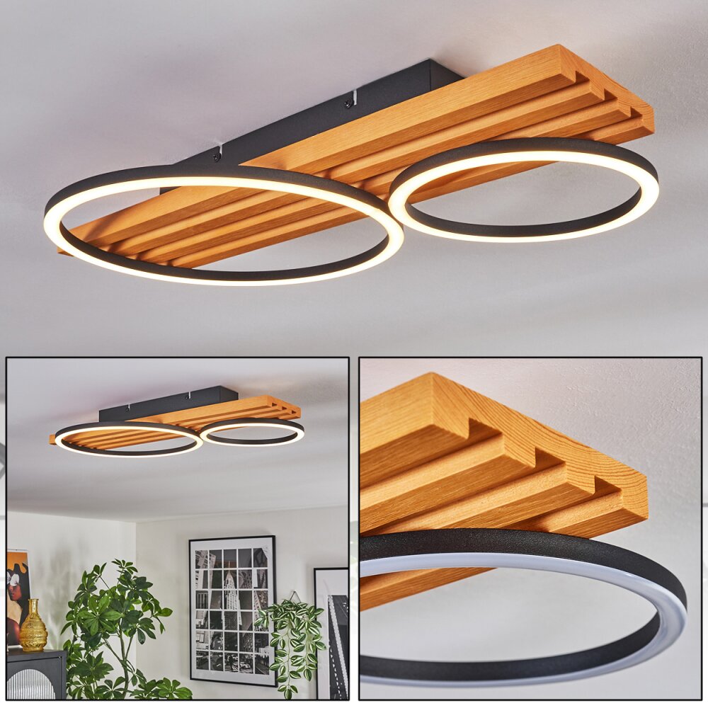 Pompu Plafonnier LED Écru, Noir, 1 lumière main product photo