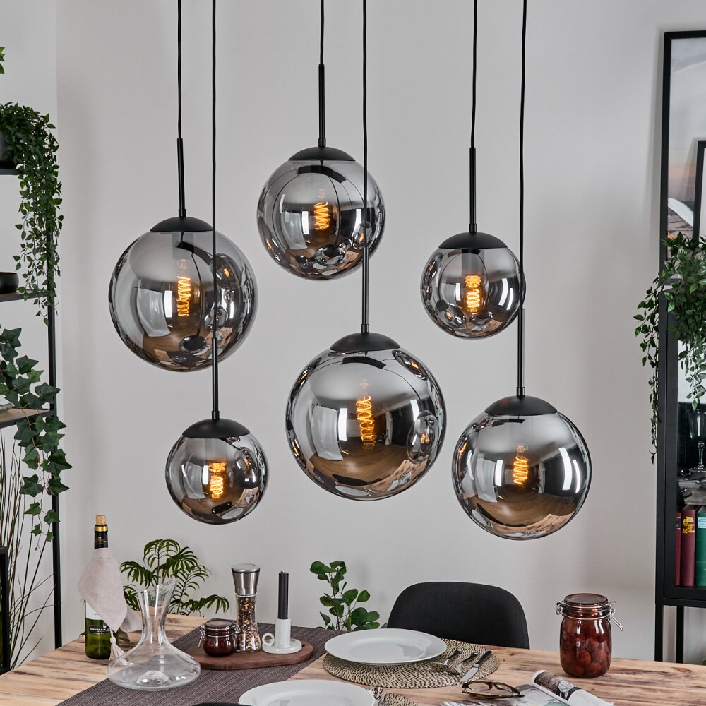 Gastor Suspension, Boule lumineuse, Suspension Fumé, 6 lumières main product photo