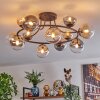 Chehalis Plafonnier, Boule lumineuse 76 cm Ambre, Clair, Fumé, 12 lumières
