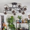 Chehalis Plafonnier, Boule lumineuse 76 cm Chrome, Fumé, 12 lumières