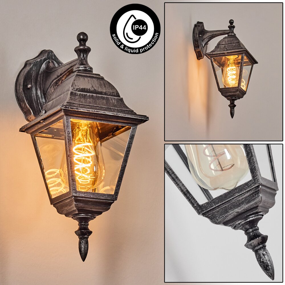 Naofe Lampe murale d´extérieur, Applique murale Noir, Argenté, 1 lumière main product photo