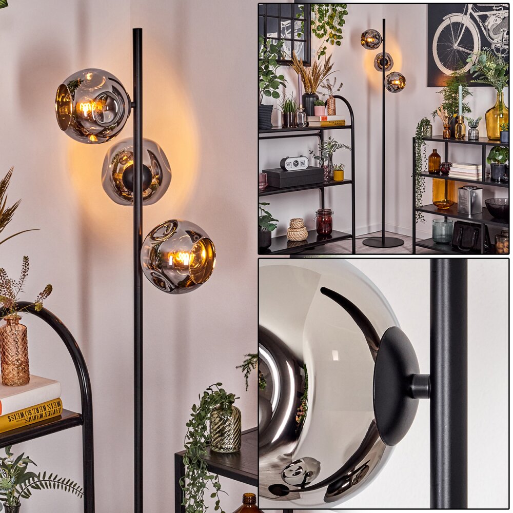 Ripoll Lampadaire Chrome, Fumé, 3 lumières main product photo