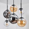 Gastor Suspension, Boule lumineuse, Suspension Ambre, Clair, Fumé, 6 lumières