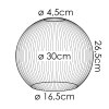 Abat-jour en verre  Koyoto Verre de rechange 30 cm Ambre, Clair