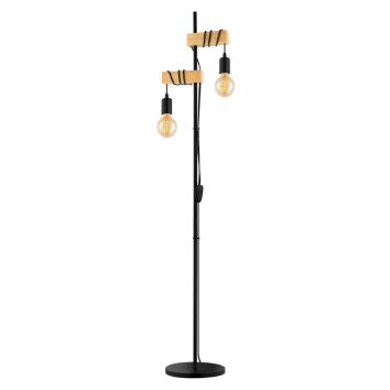 TOWNSHEND Lampadaire, Lampadaire Luminaires Eglo Brun, Noir, 2 lumières